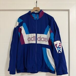 Vintage Adidas Blue and White Jacket